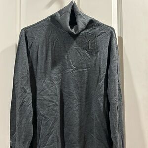 JM Collection Turtleneck Sweater rib bottom sleeve cuffs faux buttons size XL